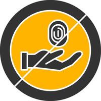 No Thief Glyph Two Color Icon vector