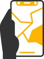 Creacked Glyph Two Color Icon vector