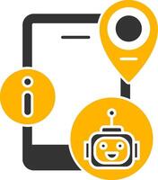 Virtual Assistant Glyph Two Color Icon vector