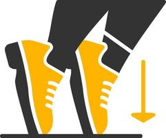 Toe Stand Glyph Two Color Icon vector