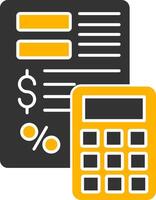 Expense Calculation Glyph Two Color Icon vector