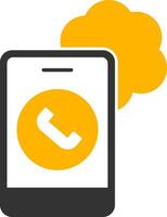 Cloud Based Calling Glyph Two Color Icon vector
