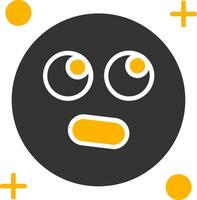 Rolling eyes Glyph Two Color Icon vector