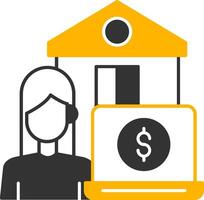 Work From Home Glyph Two Color Icon vector