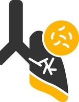 Germs In Lungs Glyph Two Color Icon vector