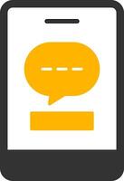 Phone Message Glyph Two Color Icon vector