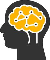 Neural Circuit Glyph Two Color Icon vector