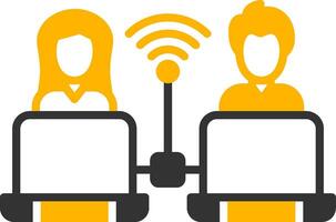 Remote Access Glyph Two Color Icon vector