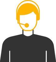 Virtual Assistant Glyph Two Color Icon vector