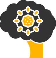 Brain Tumor Glyph Two Color Icon vector