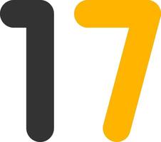 Seventeen Glyph Two Color Icon vector