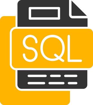 SQL File Glyph Two Color Icon vector