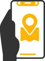 Location App Glyph Two Color Icon vector