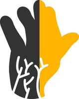 Hand Nerves Glyph Two Color Icon vector