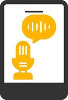 Voice Recognition Glyph Two Color Icon vector