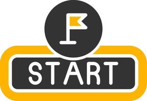 Start Glyph Two Color Icon vector