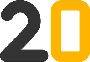 Twenty Glyph Two Color Icon vector
