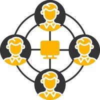 Remote Job Glyph Two Color Icon vector