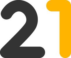 Twenty one Glyph Two Color Icon vector