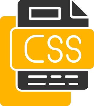 icono de dos colores de glifo de archivo css vector