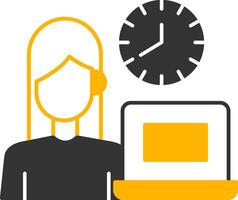 Working Hours Glyph Two Color Icon vector