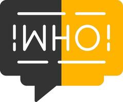Who Glyph Two Color Icon vector