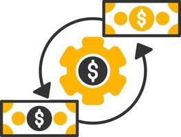 Cash Flow Glyph Two Color Icon vector