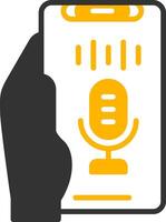 Recording Glyph Two Color Icon vector