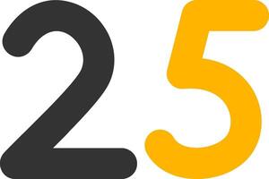 Twenty five Glyph Two Color Icon vector