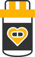 Heart Medicine Glyph Two Color Icon vector