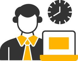 Office Working Hours Glyph Two Color Icon vector