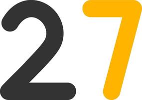 Twenty seven Glyph Two Color Icon vector