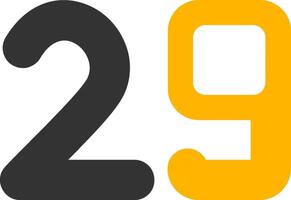 Twenty nine Glyph Two Color Icon vector
