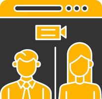Web Conference Glyph Two Color Icon vector