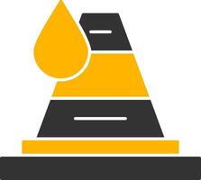 Traffic Cone Glyph Two Color Icon vector