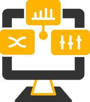 Analysis Glyph Two Color Icon vector