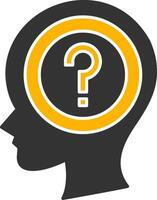 Confusion Glyph Two Color Icon vector