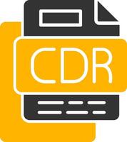 CDR File Glyph Two Color Icon vector