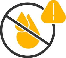 No Water Glyph Two Color Icon vector