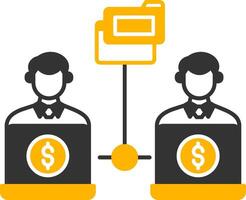 Remote Access Of Files Glyph Two Color Icon vector
