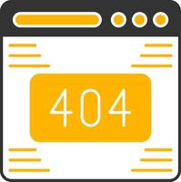 404 Error Glyph Two Color Icon vector