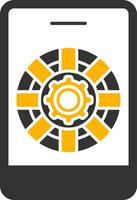 Phone Support Glyph Two Color Icon vector