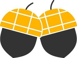 Acorn Glyph Two Color Icon vector
