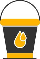 Water Bucket Glyph Two Color Icon vector