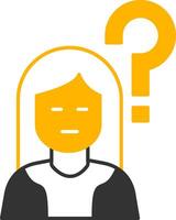 Confusion Glyph Two Color Icon vector