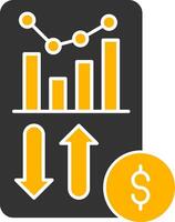 Sales Report Glyph Two Color Icon vector