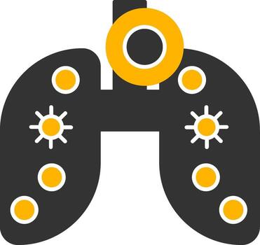 icono de dos colores de glifo de pulmones vector