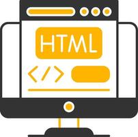Html Glyph Two Color Icon vector