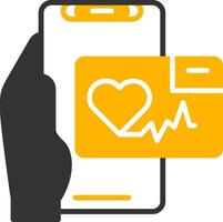Heart Rate App Glyph Two Color Icon vector