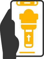 Flashlight Glyph Two Color Icon vector